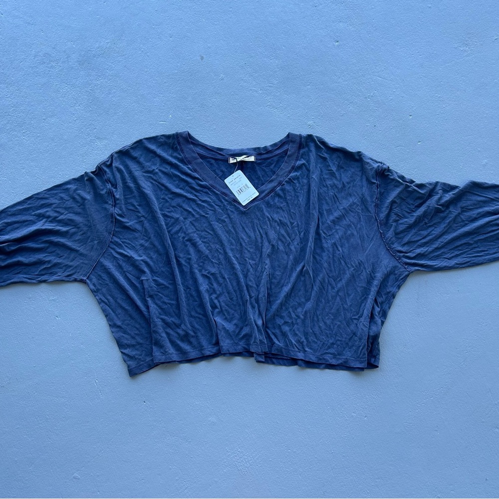 Free People Deep Blue Blouse